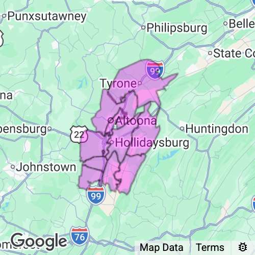 Blair County Pennsylvania real estate agent mailing area