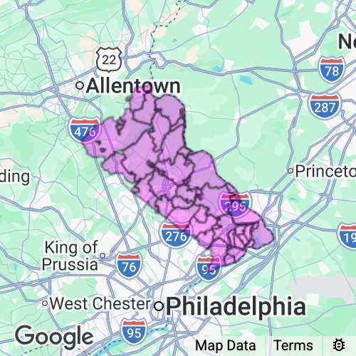 Bucks County Pennsylvania real estate agent mailing area