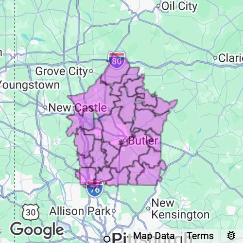 Butler County Pennsylvania real estate agent mailing area