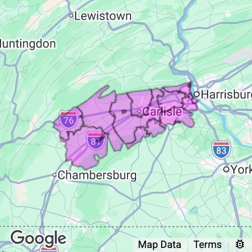 Cumberland County Pennsylvania real estate agent mailing area
