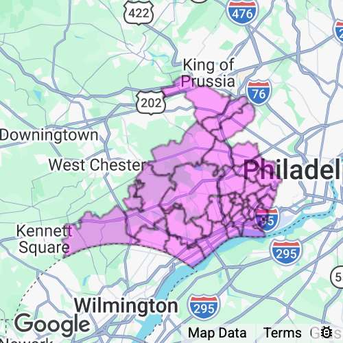 Delaware County Pennsylvania real estate agent mailing area