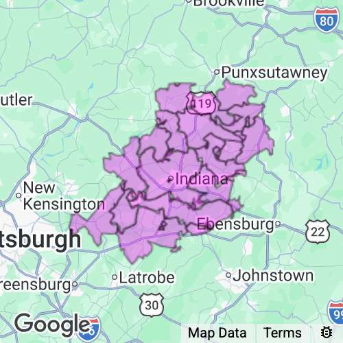 Indiana County Pennsylvania real estate agent mailing area