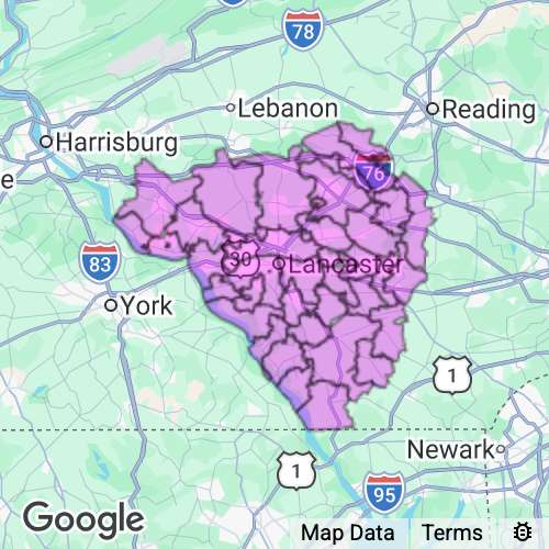 Lancaster County Pennsylvania real estate agent mailing area