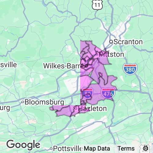 Luzerne County Pennsylvania real estate agent mailing area