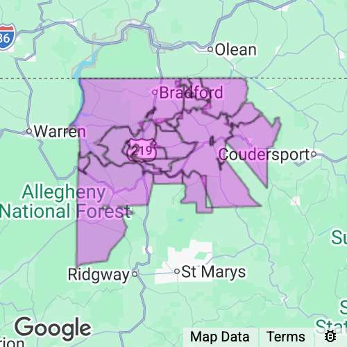 Mckean County Pennsylvania real estate agent mailing area