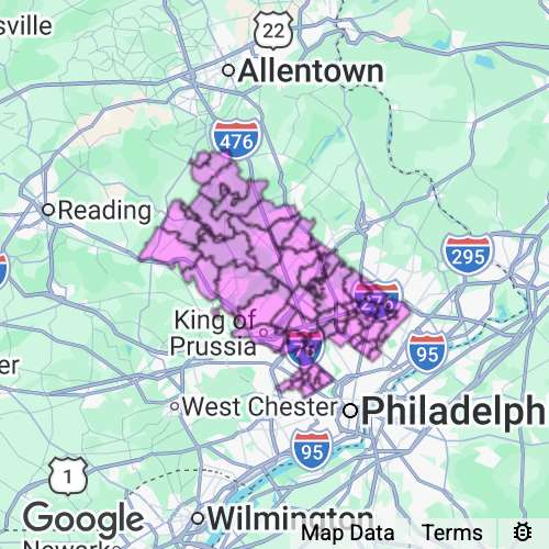 Montgomery County Pennsylvania real estate agent mailing area