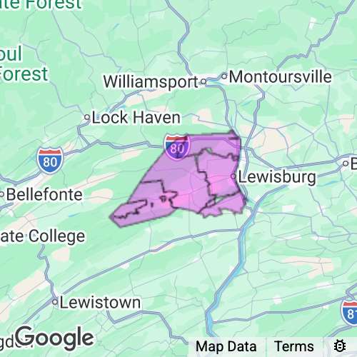 Union County Pennsylvania real estate agent mailing area