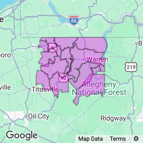 Warren County Pennsylvania real estate agent mailing area