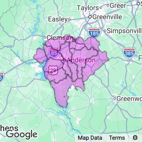 Anderson County South Carolina real estate agent mailing area