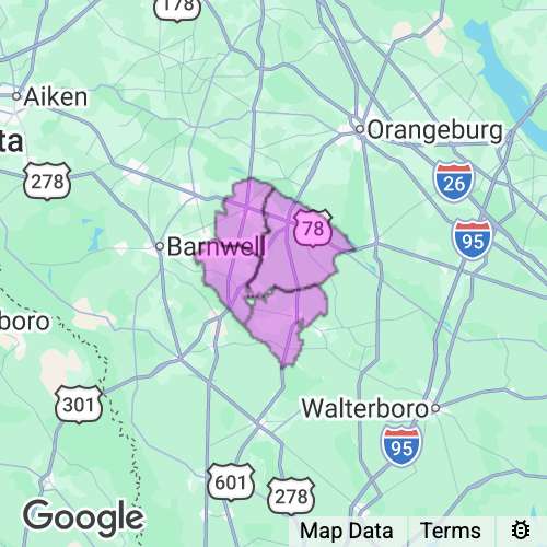 Bamberg County South Carolina real estate agent mailing area