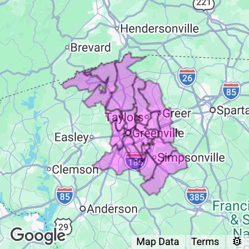 Greenville County South Carolina real estate agent mailing area