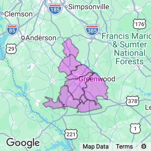 Greenwood County South Carolina real estate agent mailing area