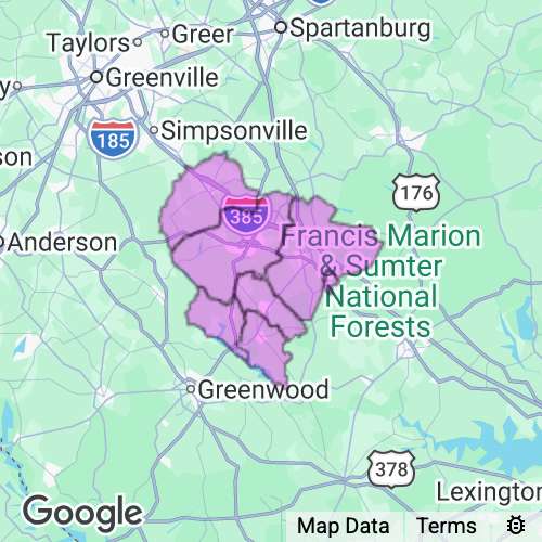 Laurens County South Carolina real estate agent mailing area
