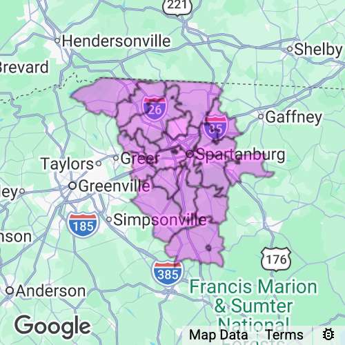 Spartanburg County South Carolina real estate agent mailing area