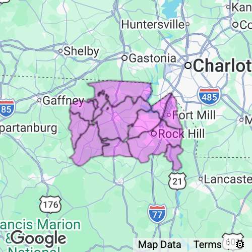 York County South Carolina real estate agent mailing area