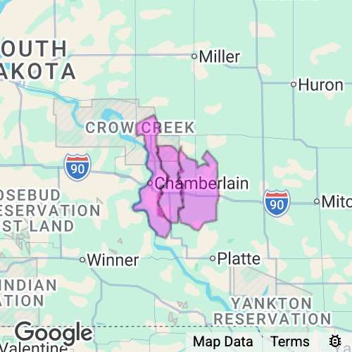 BRULE county map