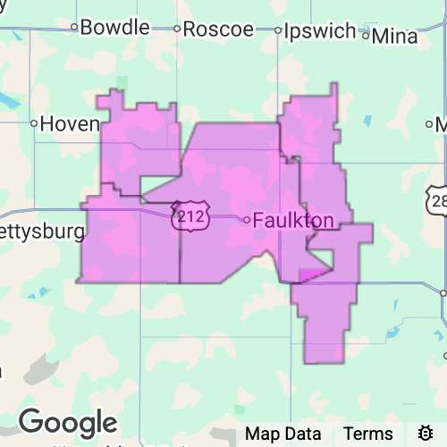 FAULK county map