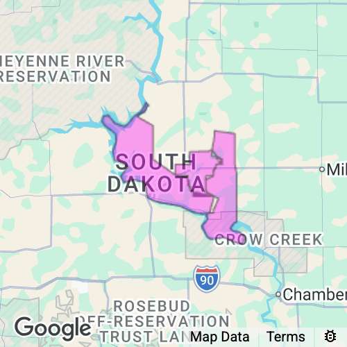 HUGHES county map