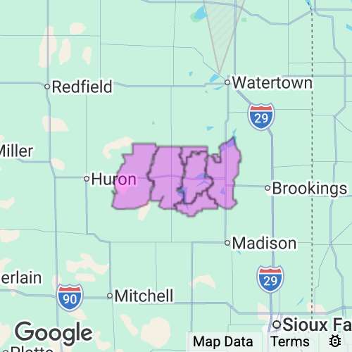KINGSBURY county map