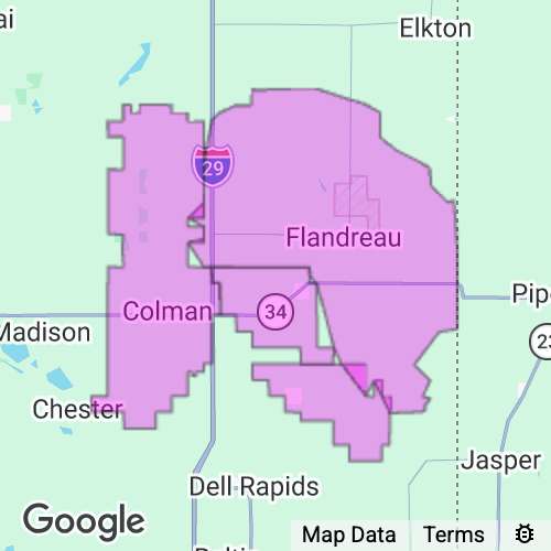MOODY county map