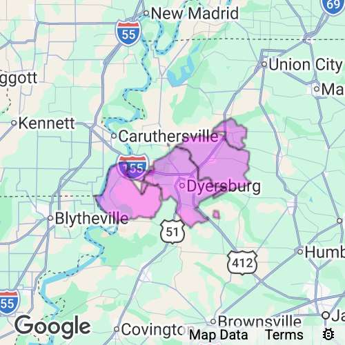 DYER county map