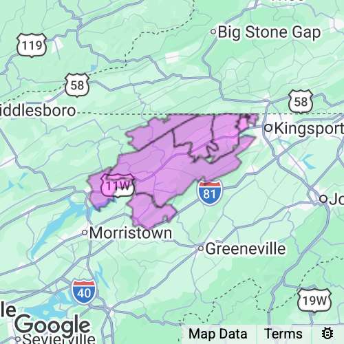 HAWKINS county map