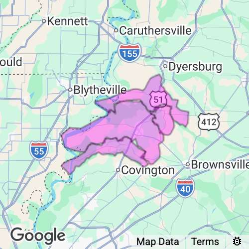 LAUDERDALE county map