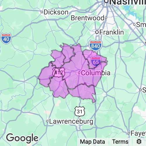 MAURY county map