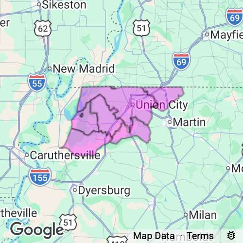 OBION county map