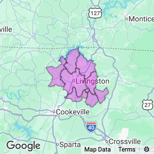 OVERTON county map