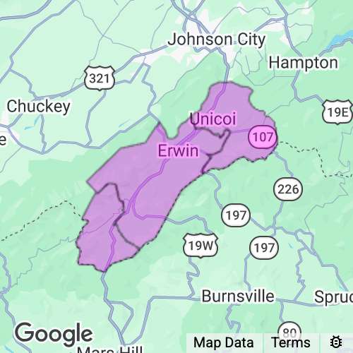 UNICOI county map