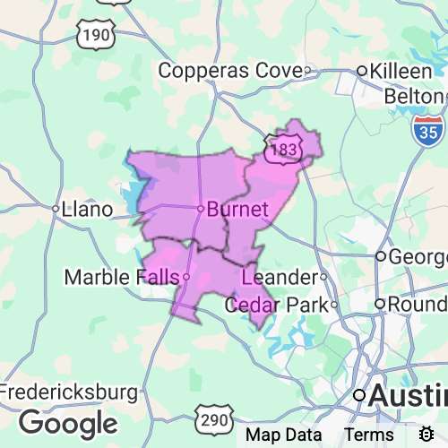 Burnet County Texas real estate agent mailing area