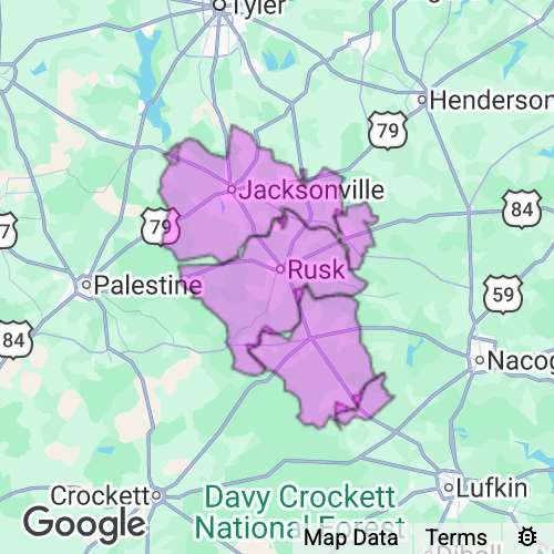 Cherokee County Texas real estate agent mailing area