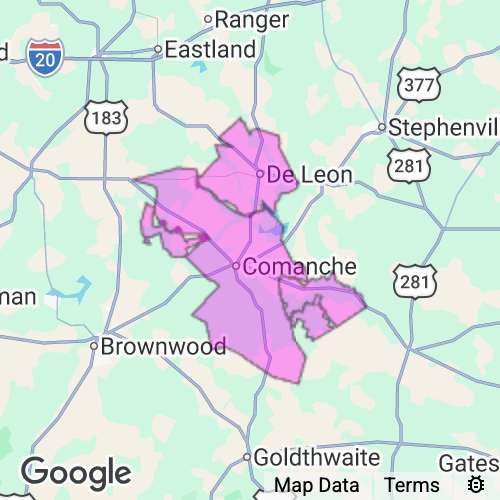 Comanche County Texas real estate agent mailing area