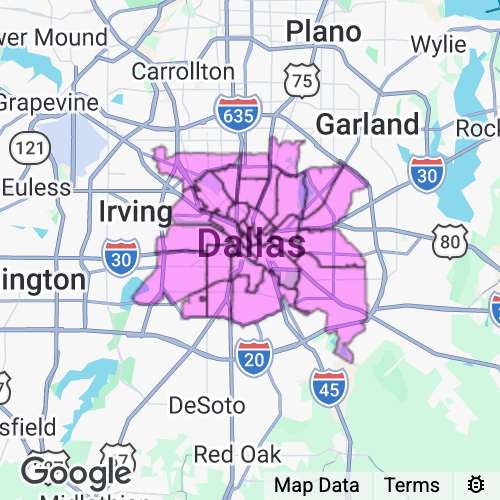 Dallas County (Central) Texas real estate agent mailing area