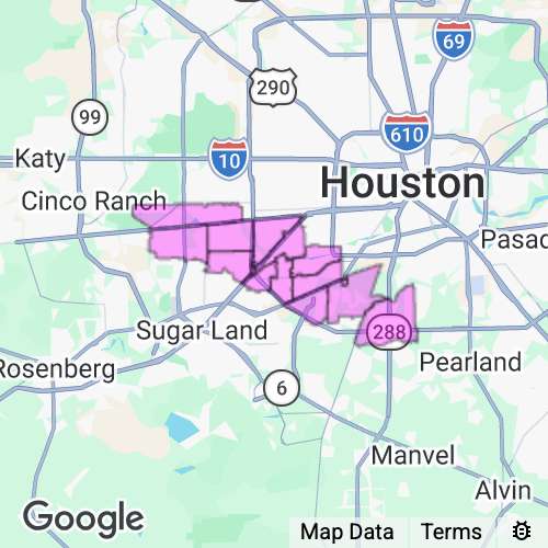 Harris County (Southwest) Texas real estate agent mailing area