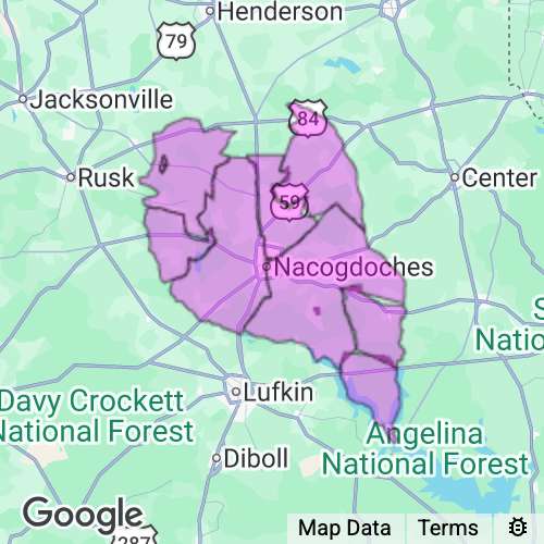 Nacogdoches County Texas real estate agent mailing area