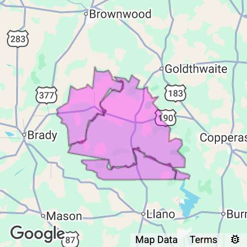 San Saba County Texas real estate agent mailing area