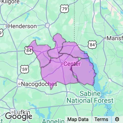Shelby County Texas real estate agent mailing area