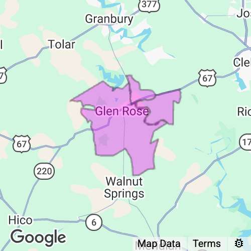 Somervell County Texas real estate agent mailing area