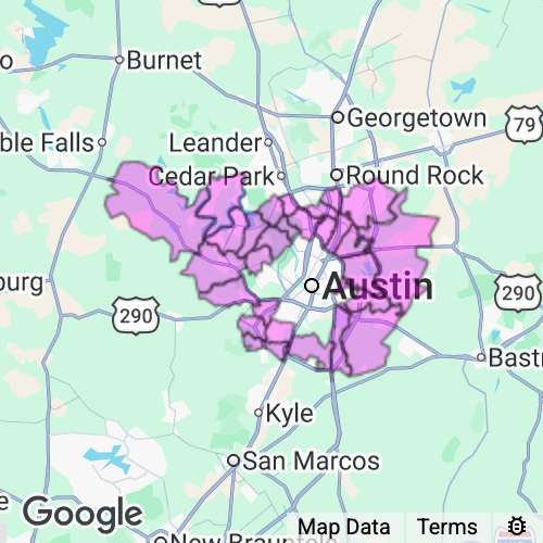Travis County (Non-metro) Texas real estate agent mailing area