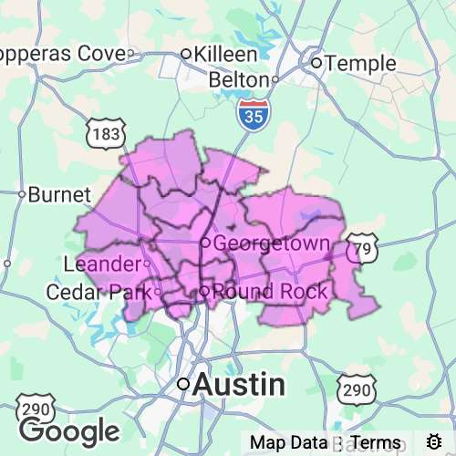 Williamson County Texas real estate agent mailing area