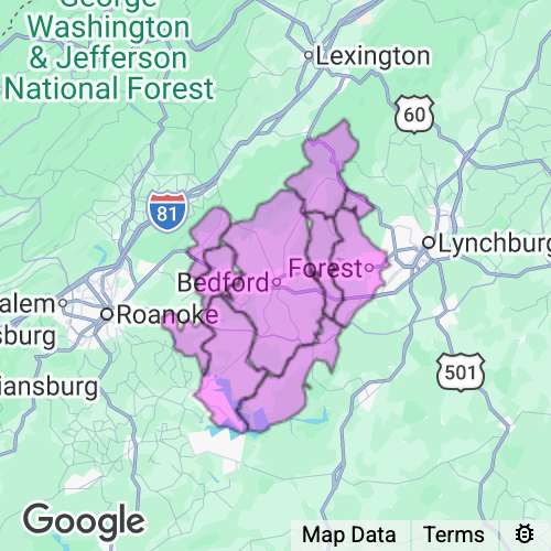 Bedford County Virginia real estate agent mailing area