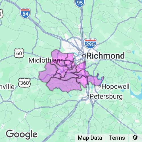 Chesterfield County Virginia real estate agent mailing area