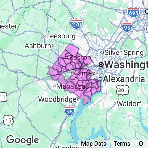 Fairfax County Virginia real estate agent mailing area