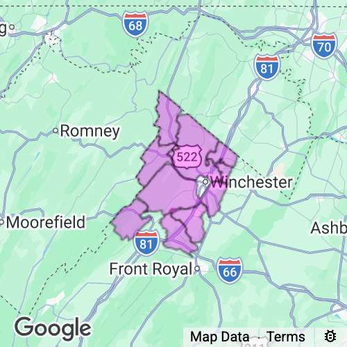 Frederick County Virginia real estate agent mailing area
