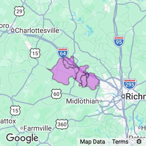 Goochland County Virginia real estate agent mailing area