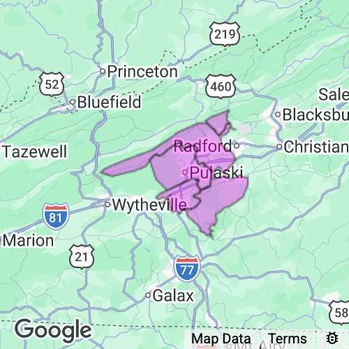 Pulaski County Virginia real estate agent mailing area