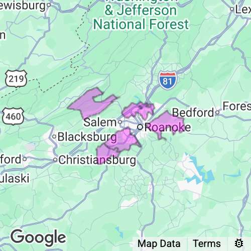 Roanoke County Virginia real estate agent mailing area
