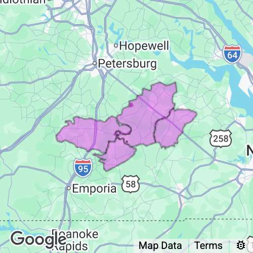 Sussex County Virginia real estate agent mailing area